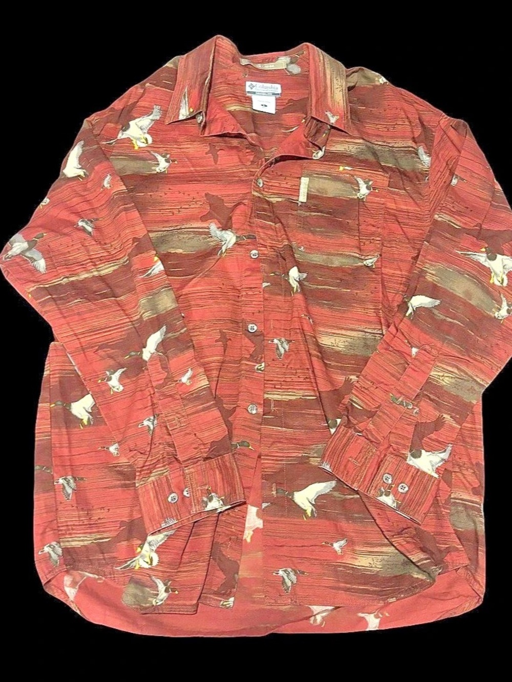 Columbia River Lodge Size: L Men’s Mallard Duck Print Long Sleeve Shirt